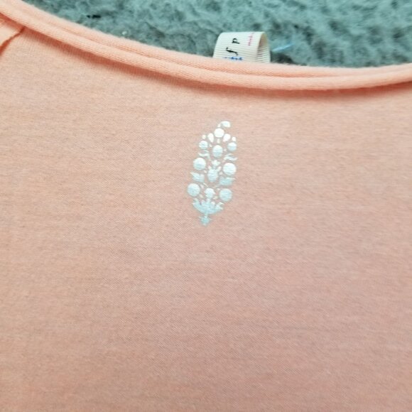 Free People Top Womens Small Coral Pink FP Movement Short Sleeve Tee - Picture 9 of 11